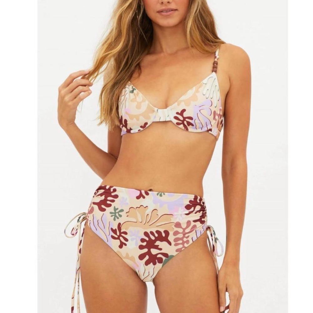 Beach Riot Bikini Set with Underwire Top - Desert Sands Multicolor